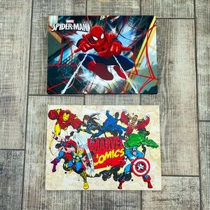 2 Marvel Comics Canvas Pictures Decor 13.5” by 10” Spider-Man Avengers